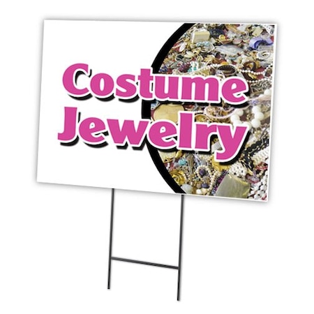 Costume Jewelry Yard Sign & Stake Outdoor Plastic Coroplast Window